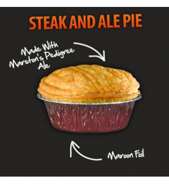 Pukka wrapped steak and ale  individual large pie x 12