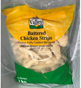 Battered whole muscle chicken strips  - 2kg